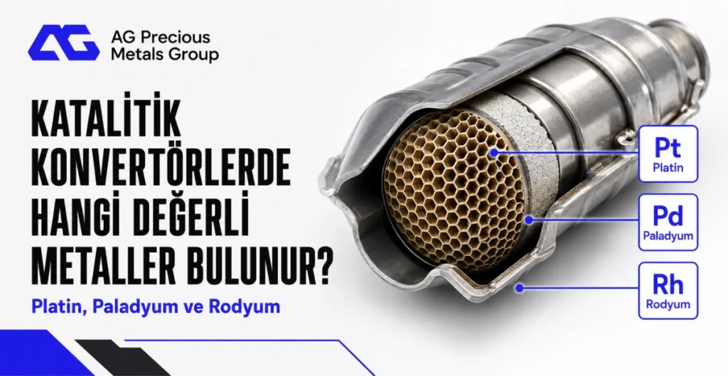 Katalitik konvertörde bulunan platin, paladyum ve rodyum