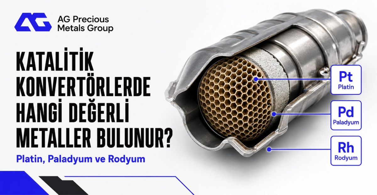 Katalitik konvertörde bulunan platin, paladyum ve rodyum