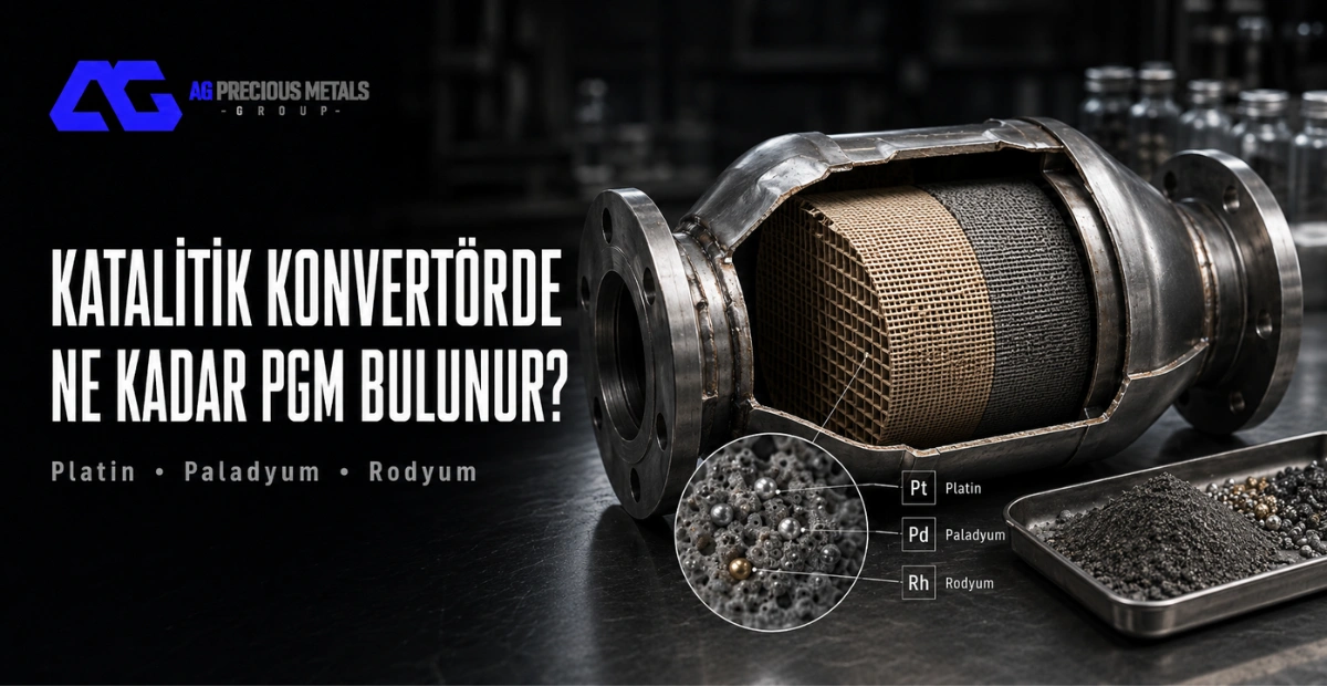 Katalitik konvertörde bulunan platin, paladyum ve rodyum PGM içeriği