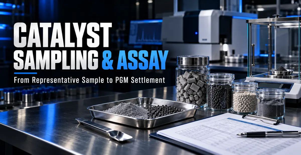 Catalyst samples prepared for PGM sampling and assay evaluation